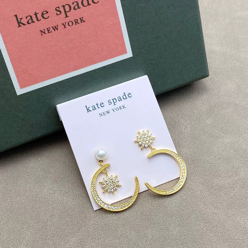 kate spade Sun Star Moon Pearl Asymmetrical Earrings